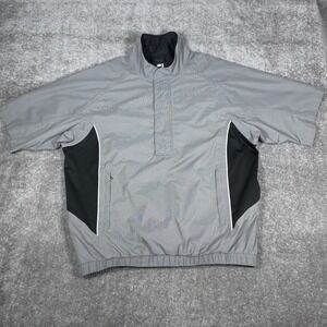 FootJoy DryJoys Windbreaker Men's XL Gray‎ Short Sleeve Lined Performance Golf